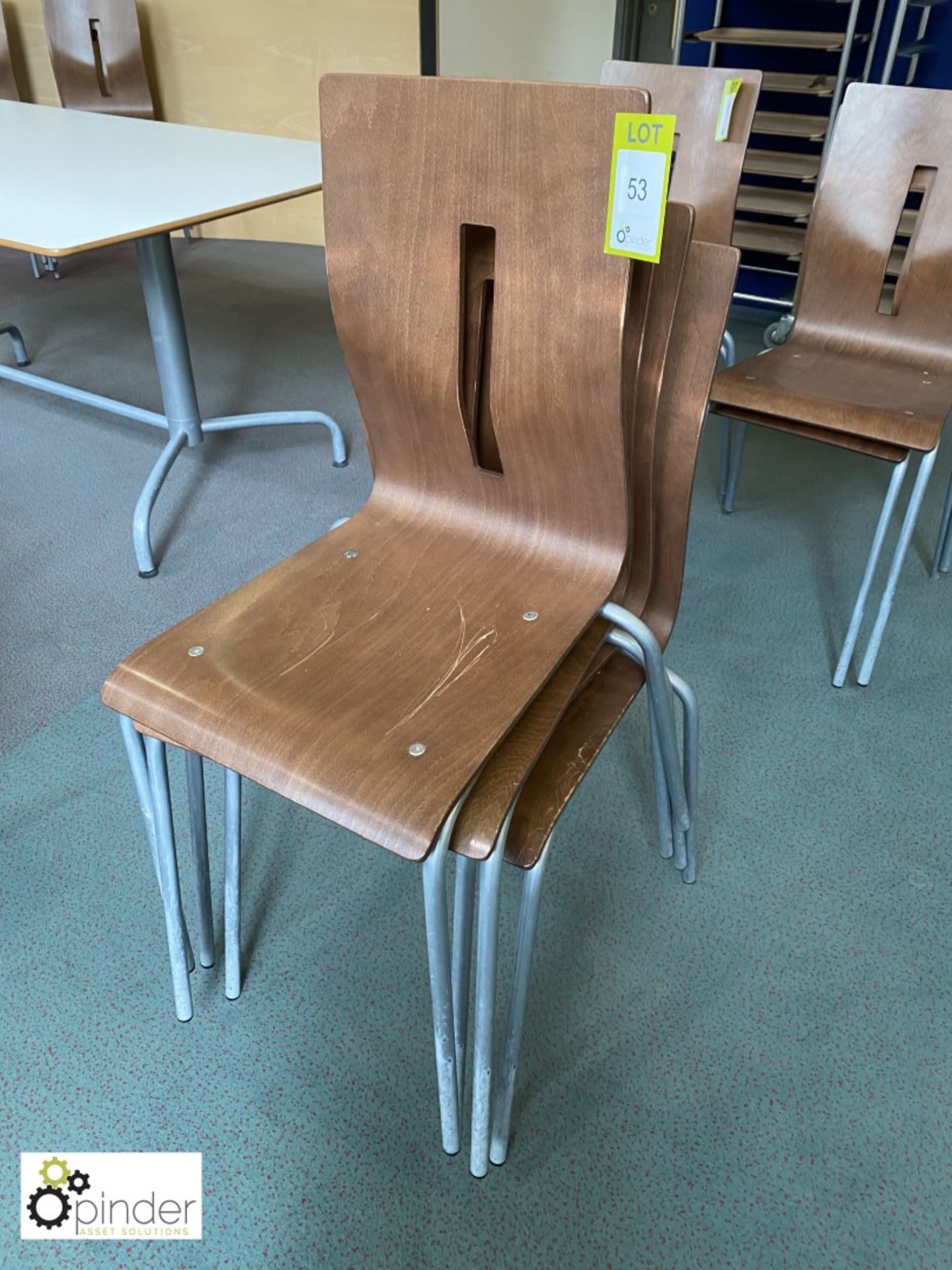 4 mahogany style Refectory Chairs (located in Canteen on ground floor)