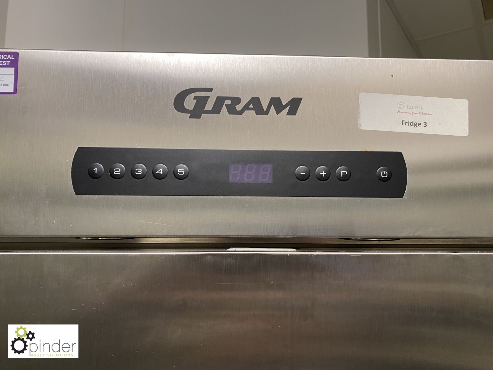 Gram stainless steel multi-shelf single door Fridge (located in Kitchen on ground floor) - Image 3 of 3