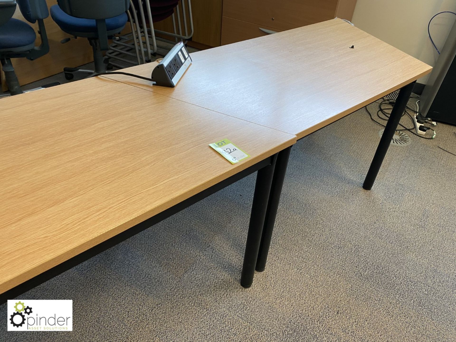 5 oak effect shaped Meeting Tables (located in Coopers Meeting Room on first floor) - Image 3 of 4