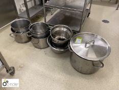 Quantity Commercial Cooking Pots, Mixing Bowls, etc (located in Kitchen on ground floor)