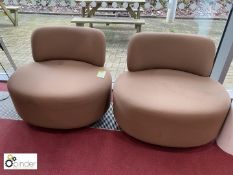 2 upholstered Breakout Chairs, light brown (located in Canteen on ground floor)