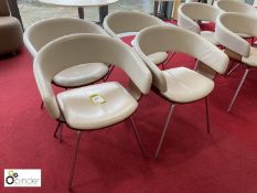 4 leather effect upholstered Refectory Chairs (located in Canteen on ground floor)