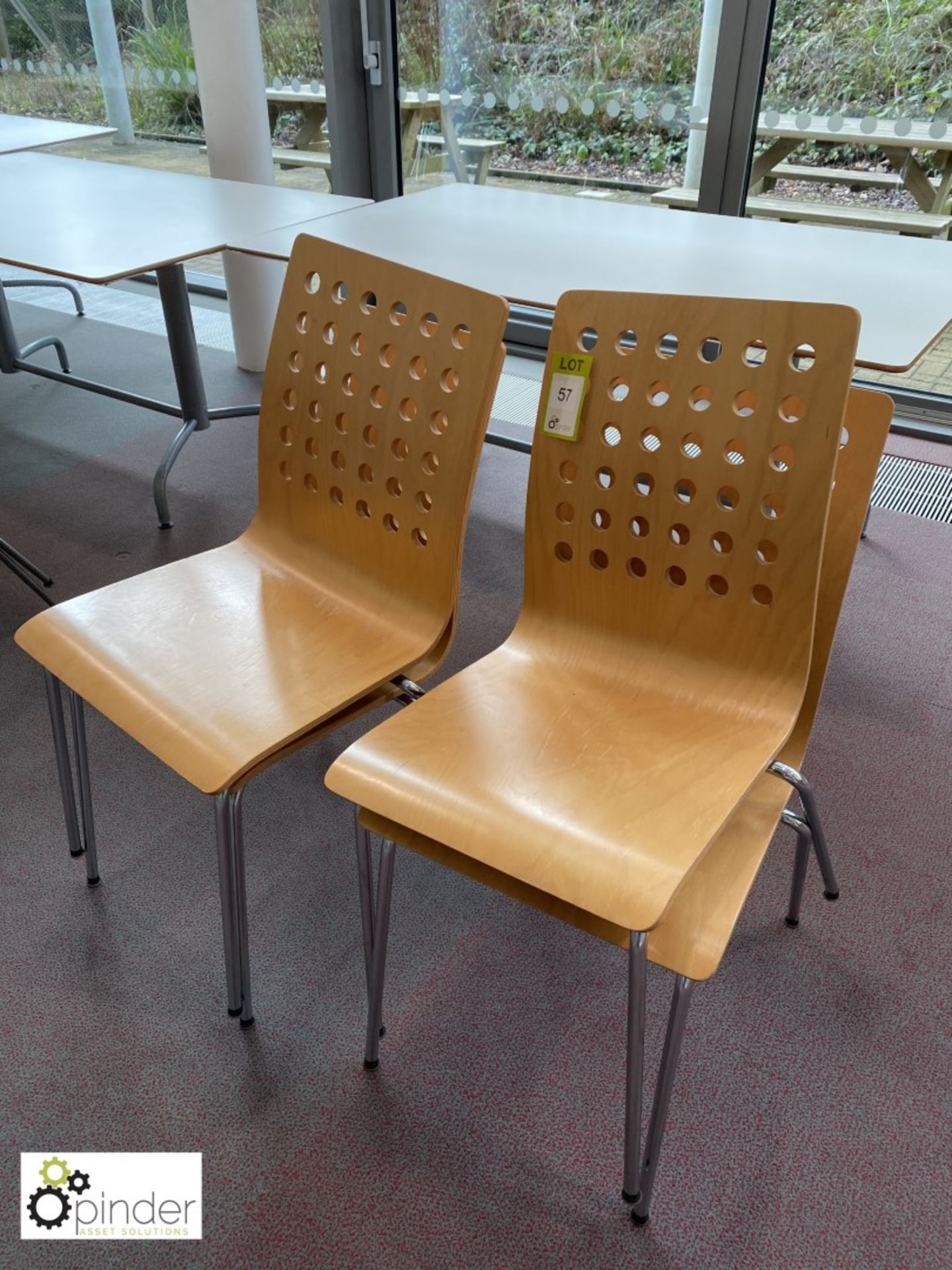 4 beech effect Refectory Chairs (located in Canteen on ground floor) - Image 2 of 2