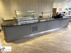 Granite top Servery Island, 5000mm x 1100mm, with chilled display unit and heated server unit with