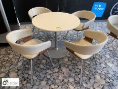 Circular Refectory Table, 900mm diameter, with 4 leather effect chairs (located in Breakout Area