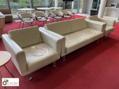 4-piece leather effect Breakout Suite, comprising 2 2-seater sofas and 2 armchairs (located in