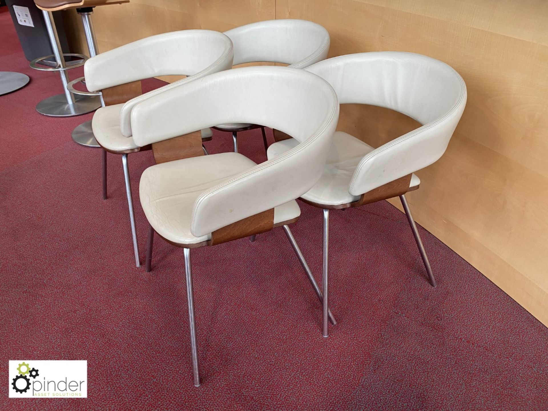 4 leather effect upholstered Refectory Chairs (located in Canteen on ground floor) - Image 2 of 2