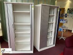 2 full height shutter front Cabinets, 900mm x 600mm x 1800mm tall and low height shutter front