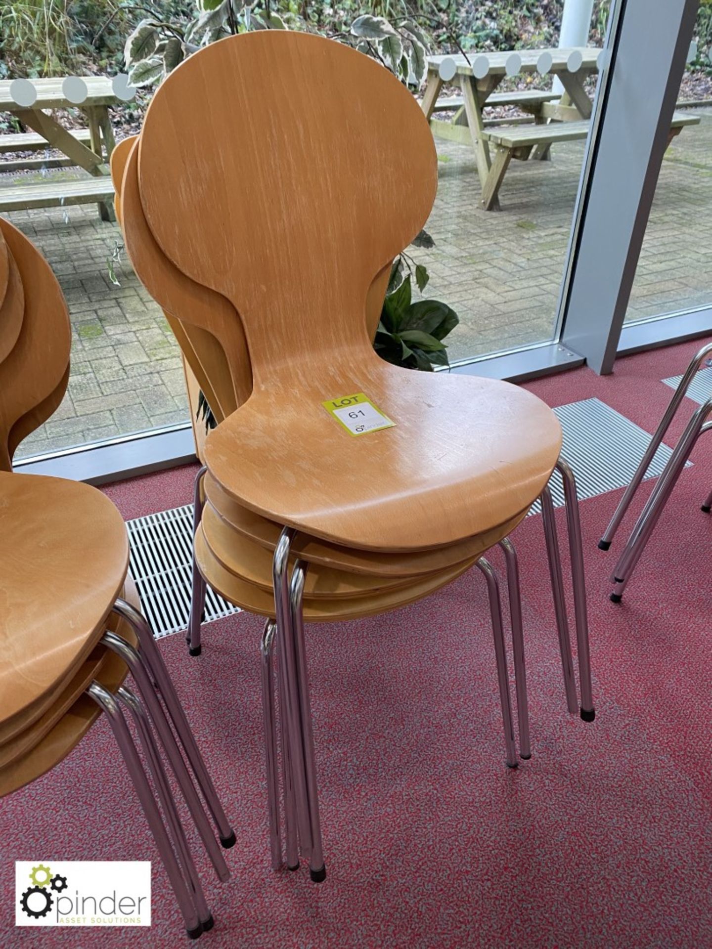 4 beech effect Refectory Chairs (located in Canteen on ground floor)