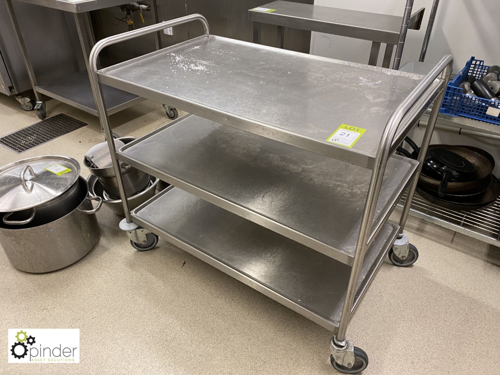 Stainless steel 3-tier Trolley, 1000mm x 600mm (located in Kitchen on ground floor) - Image 2 of 2