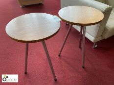 2 circular 3-leg Coffee Tables, 400mm diameter (located in Canteen on ground floor)