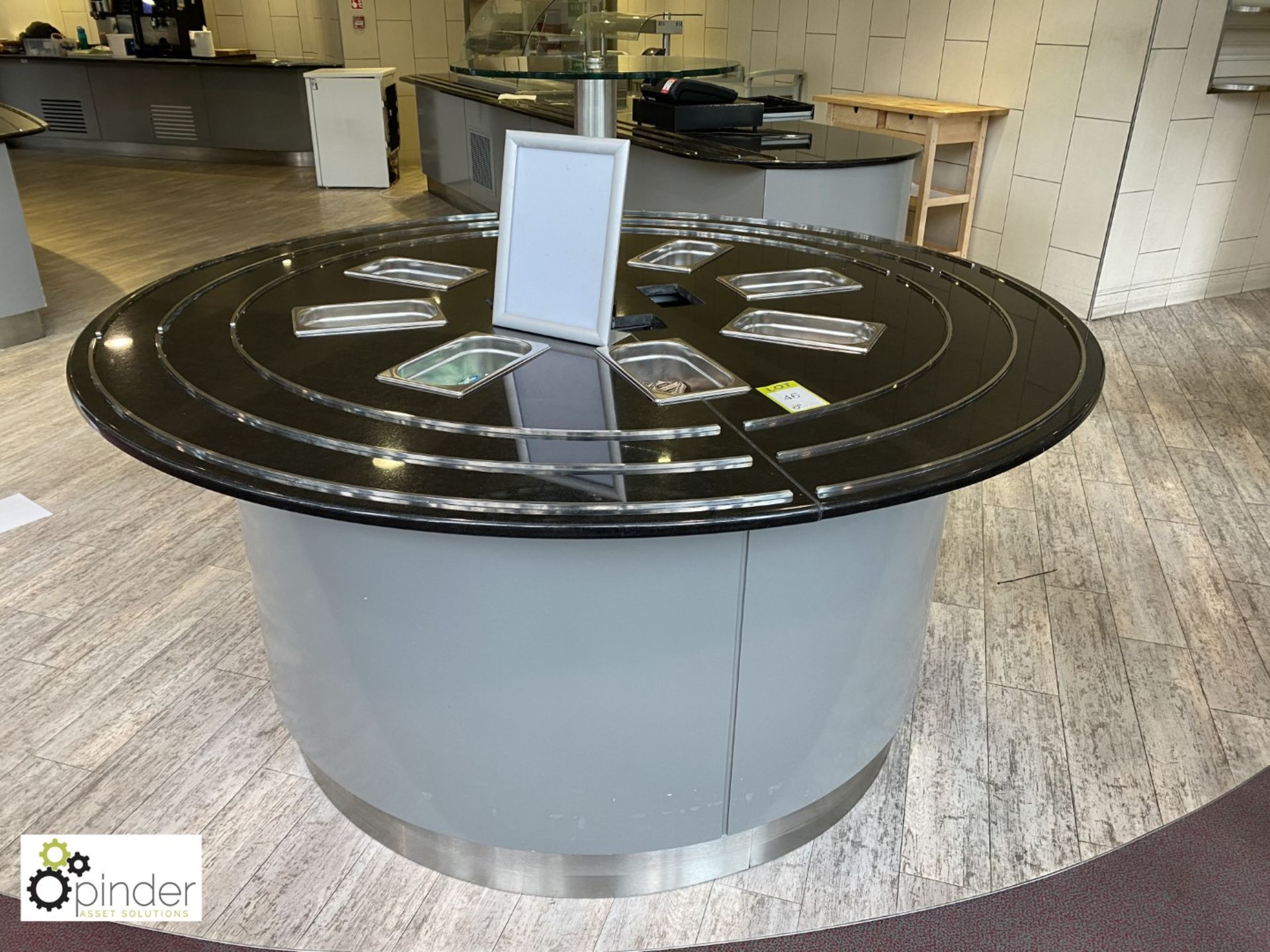 Circular granite top Servery Island, 1800mm diameter (located in Canteen on ground floor) - Image 2 of 2