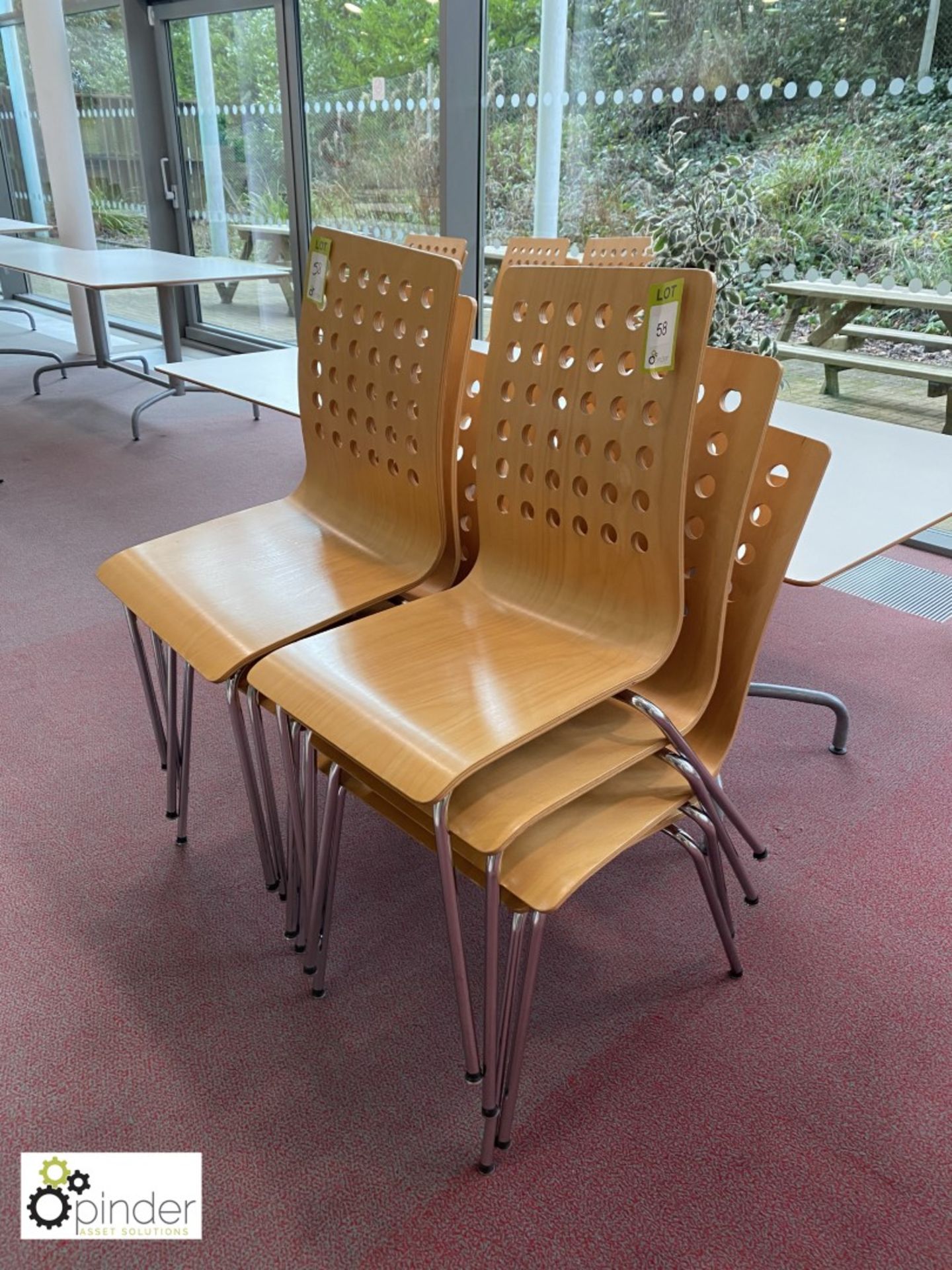8 beech effect Refectory Chairs (located in Canteen on ground floor) - Image 2 of 2