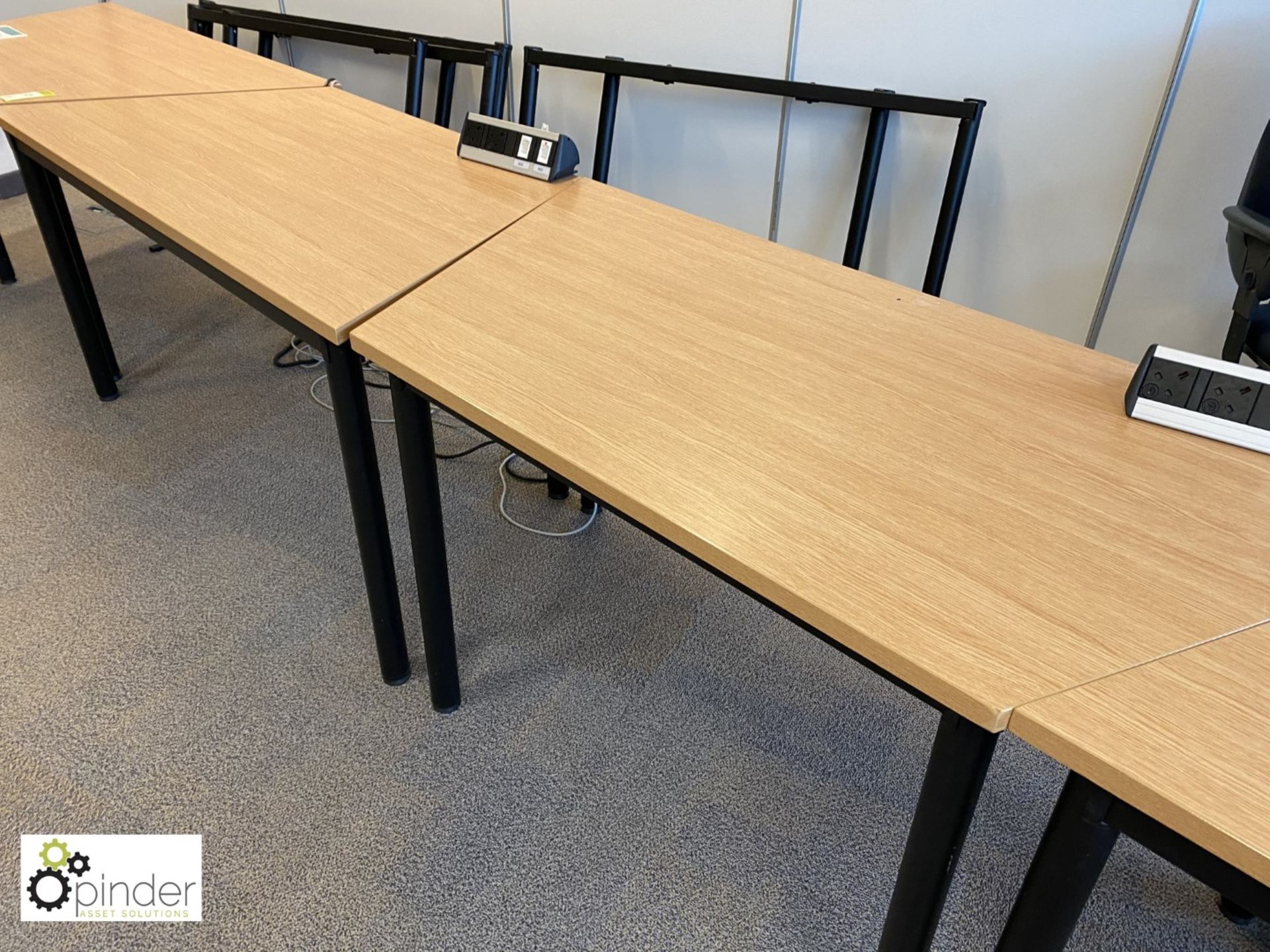 5 oak effect shaped Meeting Tables (located in Coopers Meeting Room on first floor) - Image 4 of 4