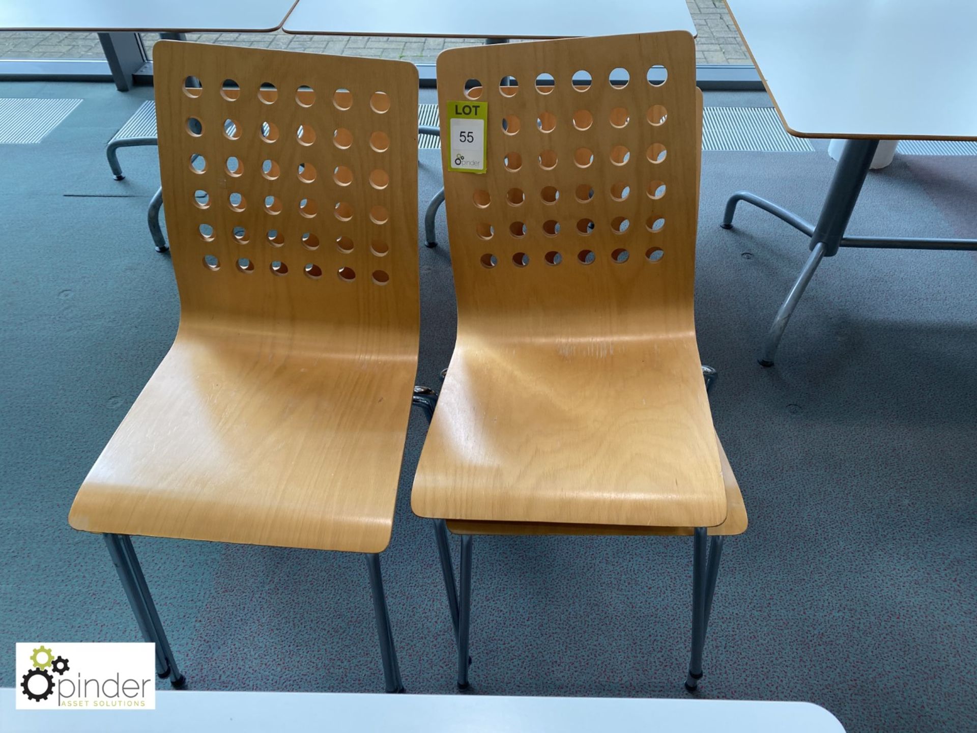 4 beech effect Refectory Chairs (located in Canteen on ground floor) - Image 2 of 2