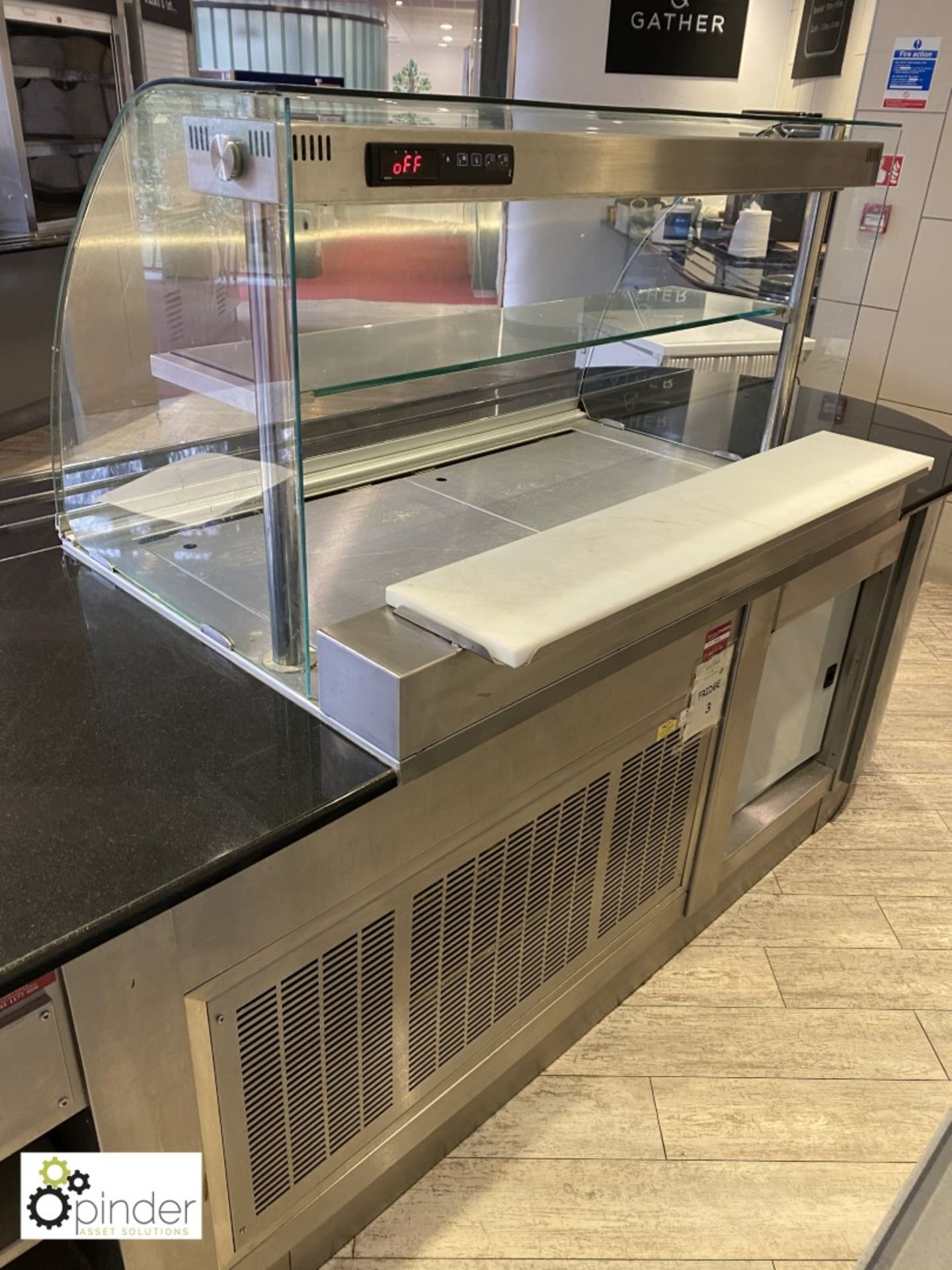 Granite top Servery Island, 5000mm x 1100mm, with chilled display unit and heated server unit with - Image 6 of 6