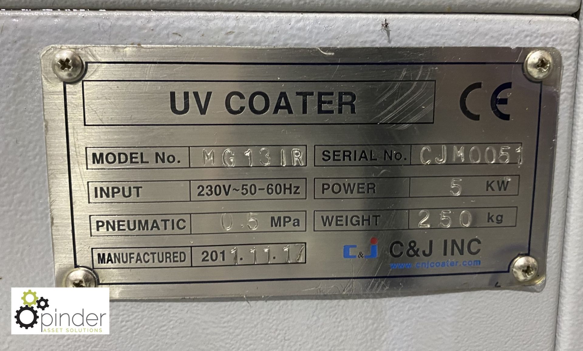 Morgana MG131R Digicoater UV Coater, 240volts, Year 2011 serial number CJM005, with Advantage - Image 8 of 9