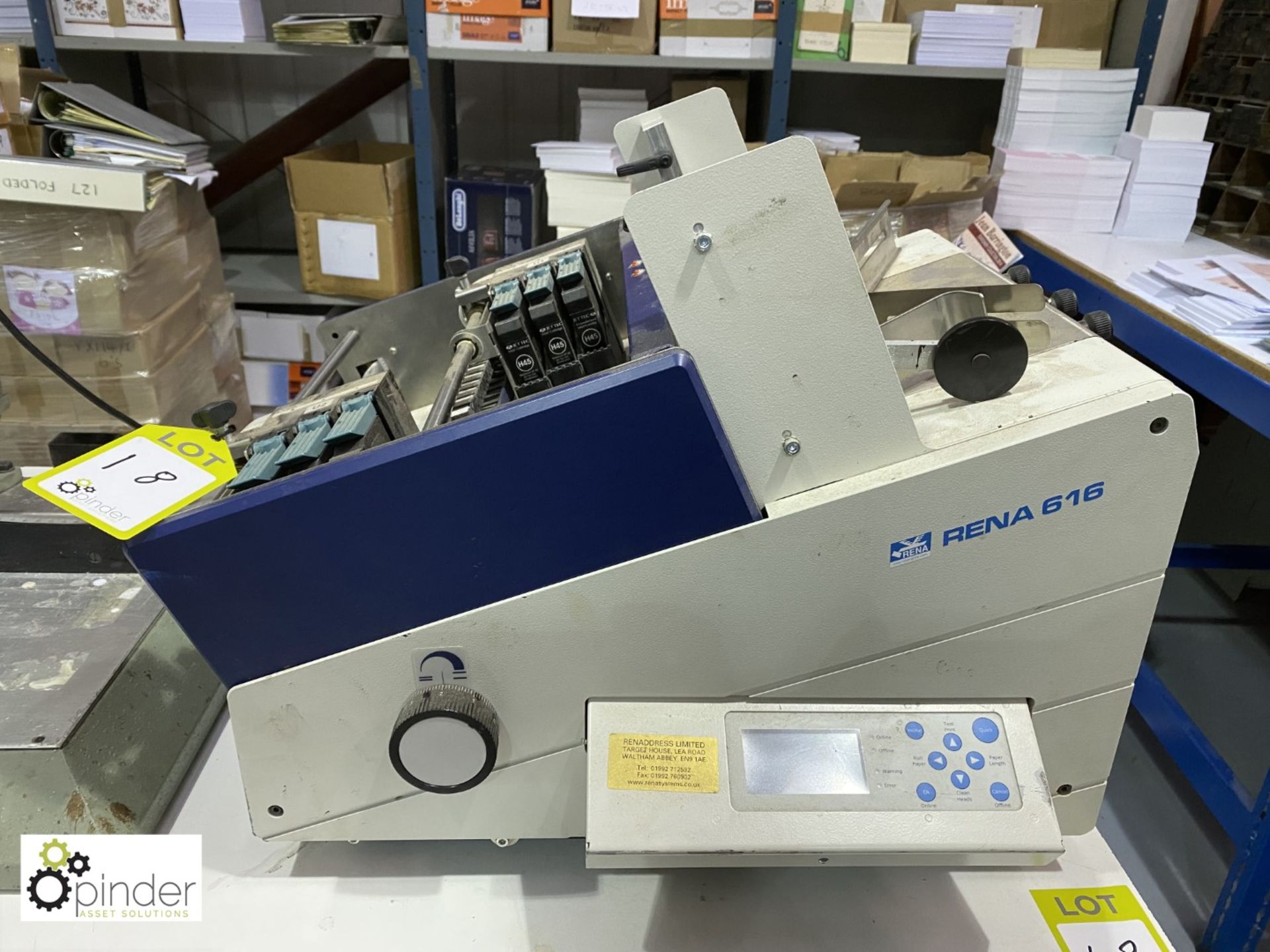 Rena 616 Envelope Printer, 240volts, serial number R0616.6.001