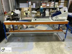 Adjustable mobile Workbench, 2440mm x 770mm, with shelf under