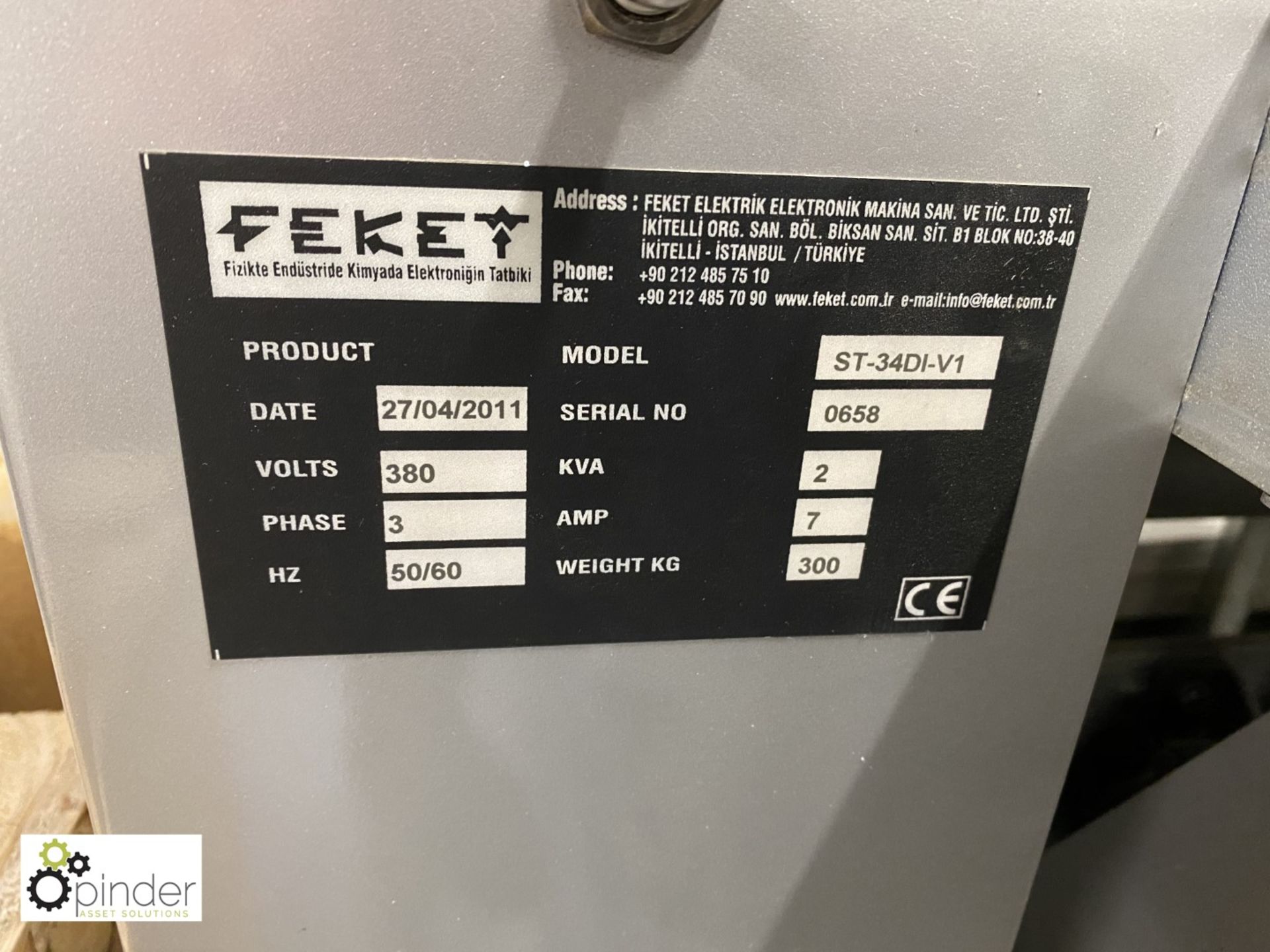 Feket ST-34 DI-V1 UV Dryer, year 2011, serial number 0658 (please note this lot is located in - Image 4 of 11