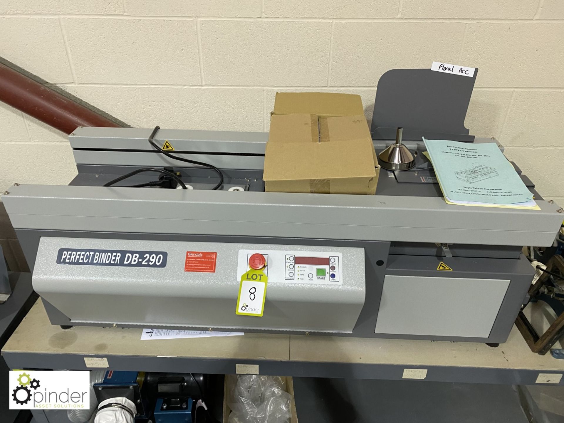 Duplo DB-290 Perfect Binder, Year 2018, serial number 2018290056, with Clarke waste extractor/ - Image 2 of 7