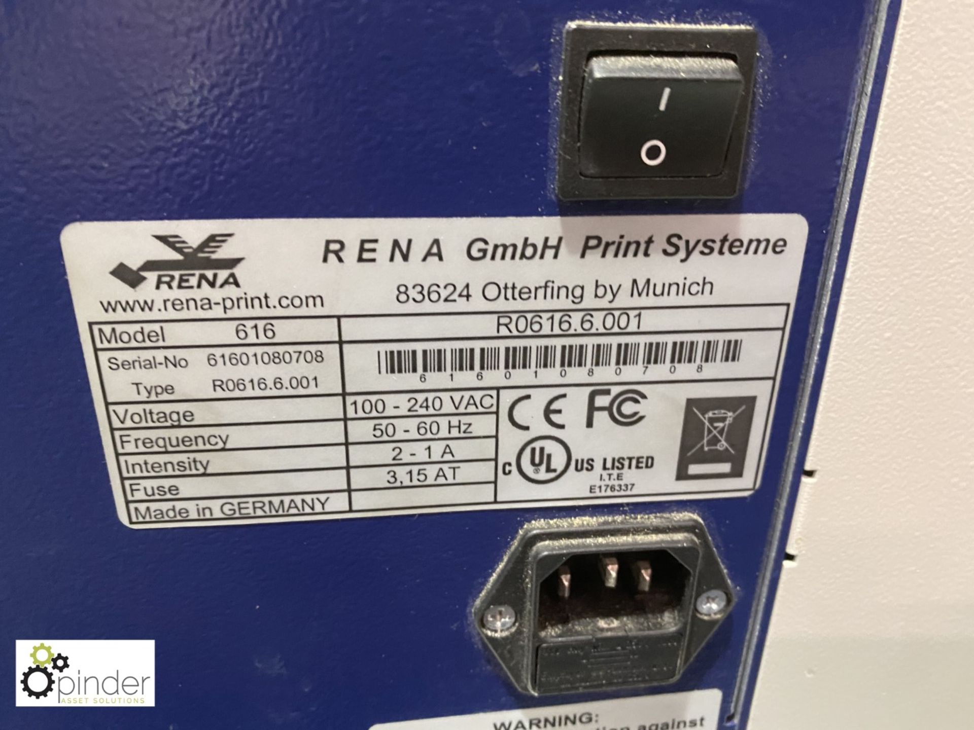 Rena 616 Envelope Printer, 240volts, serial number R0616.6.001 - Image 4 of 4