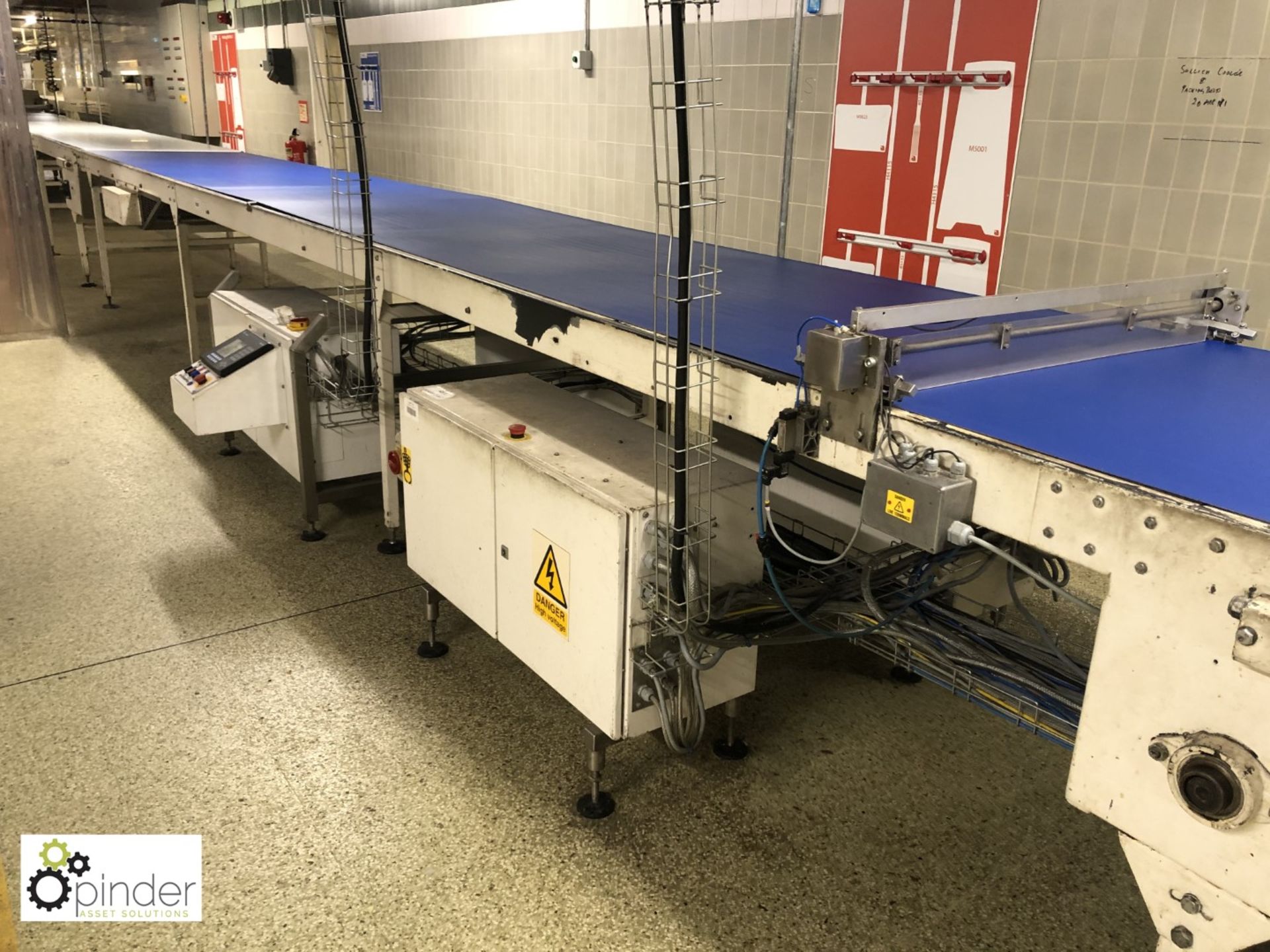 Cramac stainless steel Belt Conveyor, 8.4m x 1020mm belt width (please note there is a lift out