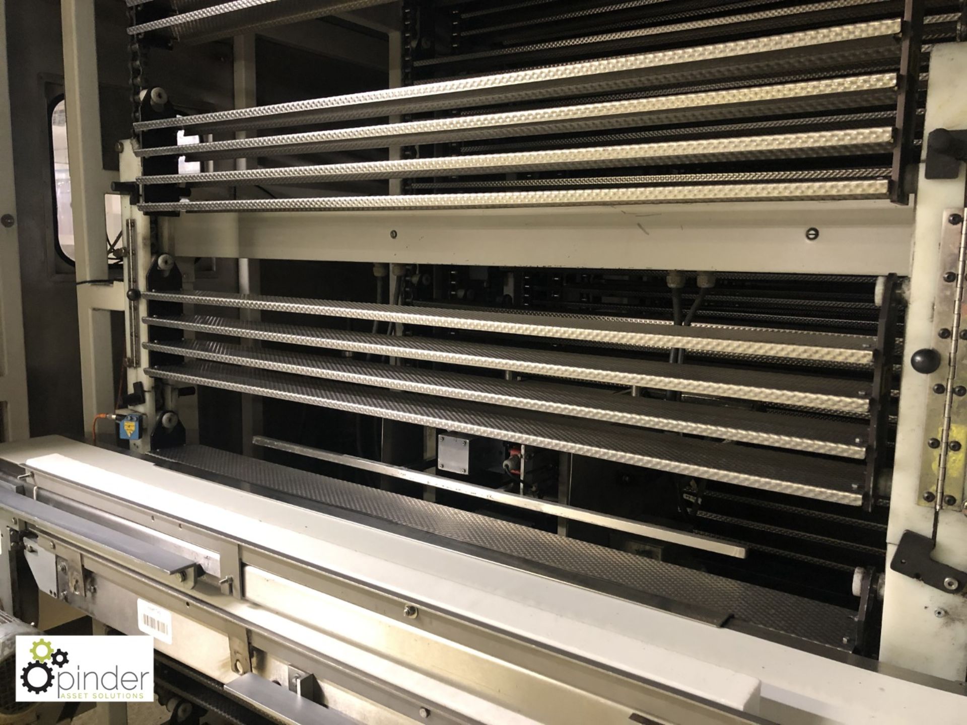 Stainless steel Compensating Stacker Unit, Shelf size 1300mm x 110mm, with 2 lanes out (please - Image 11 of 13