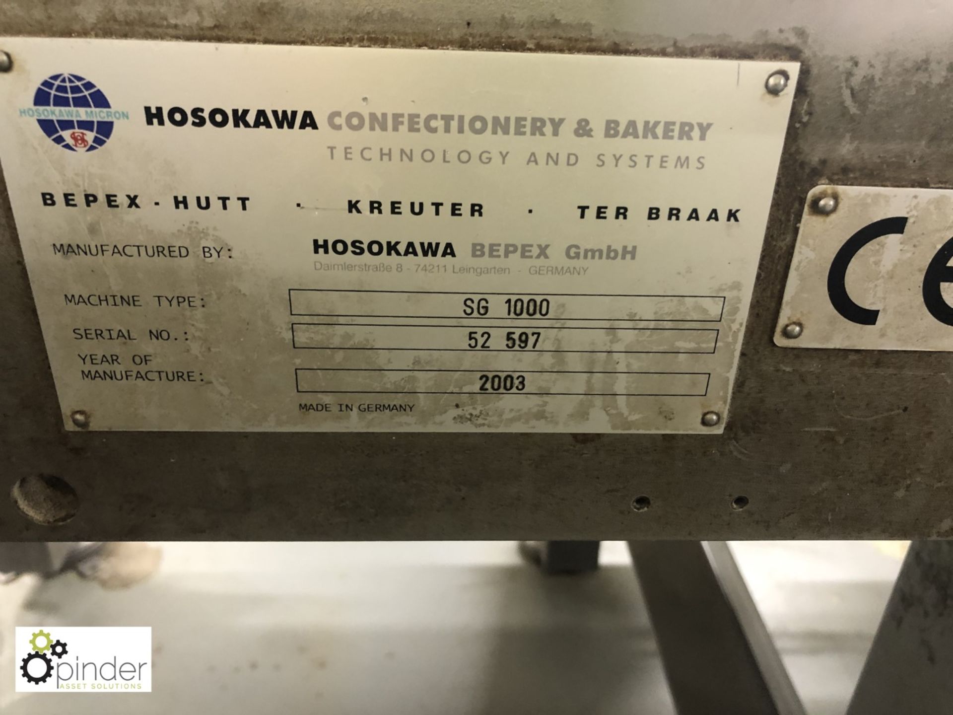 Hosokawa SG 1000 Slitter Unit, 22 lane, serial number 52597, with inbuilt conveyor in and out ( - Image 7 of 8