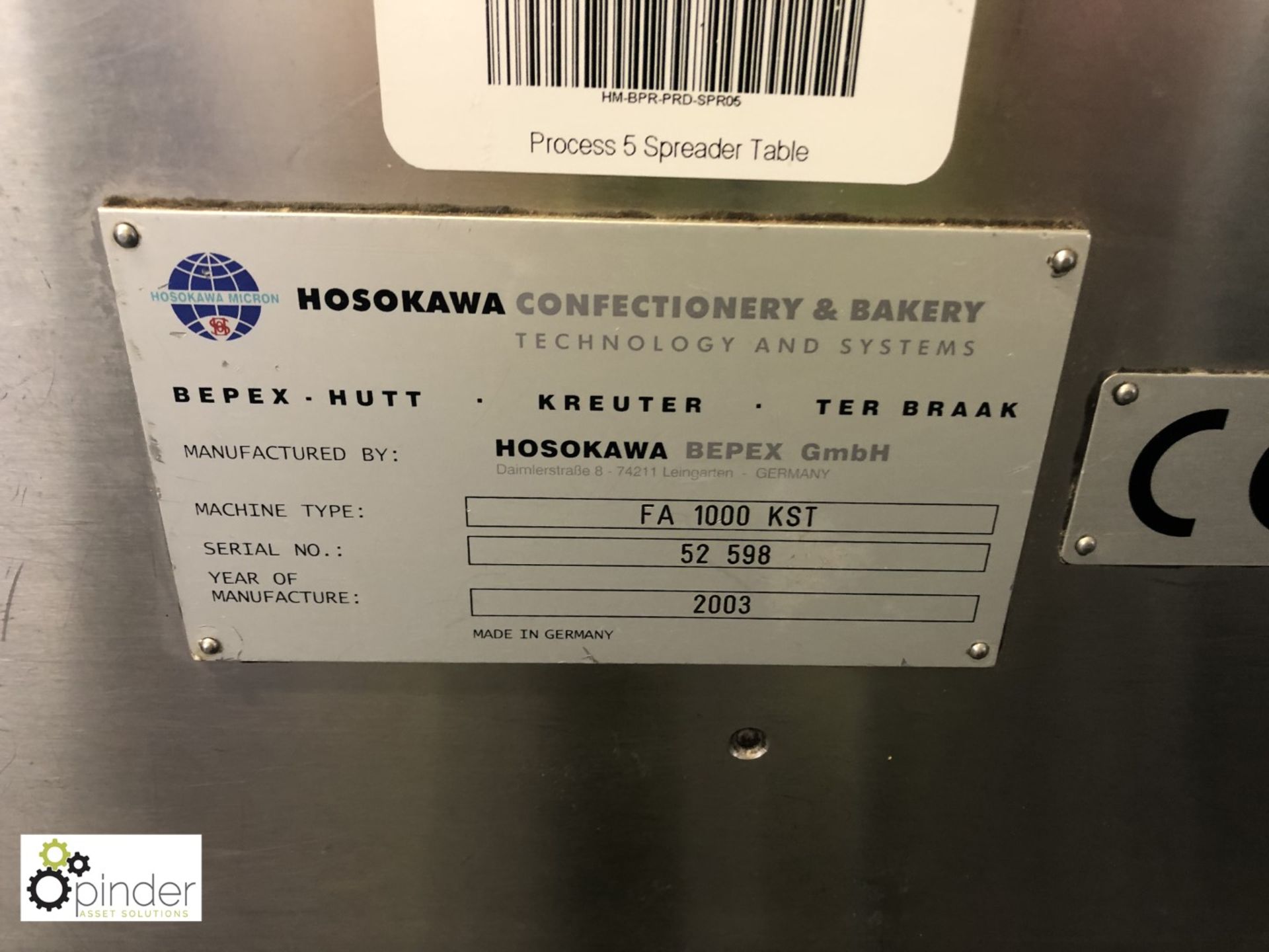 Hosokawa SG 1000 Slitter Unit, 22 lane, serial number 52597, with inbuilt conveyor in and out ( - Image 8 of 8