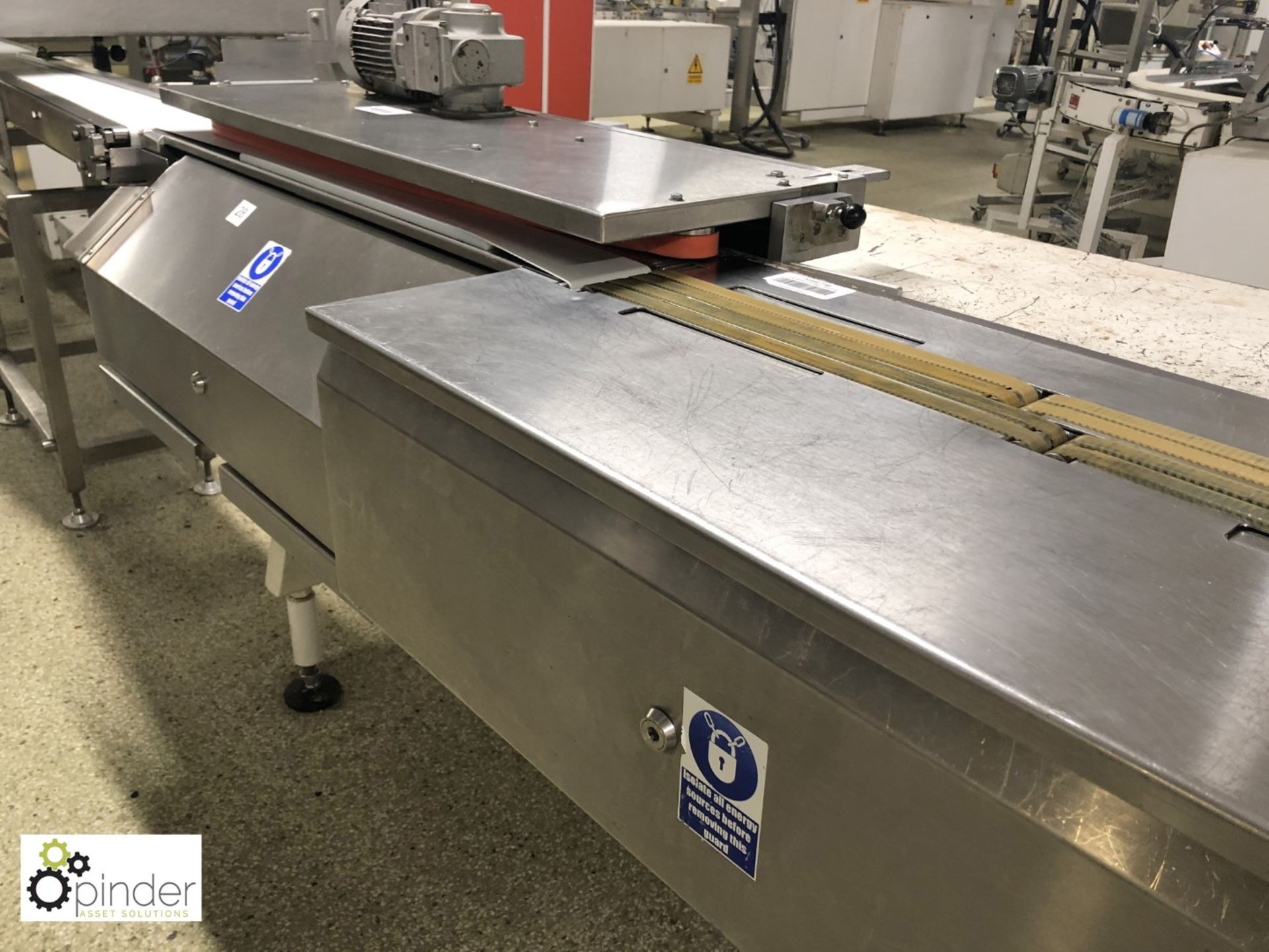 Stainless steel Cereal Bar Turning Belt Conveyor and 90° Conveyor Unit (please note there is a - Image 2 of 5