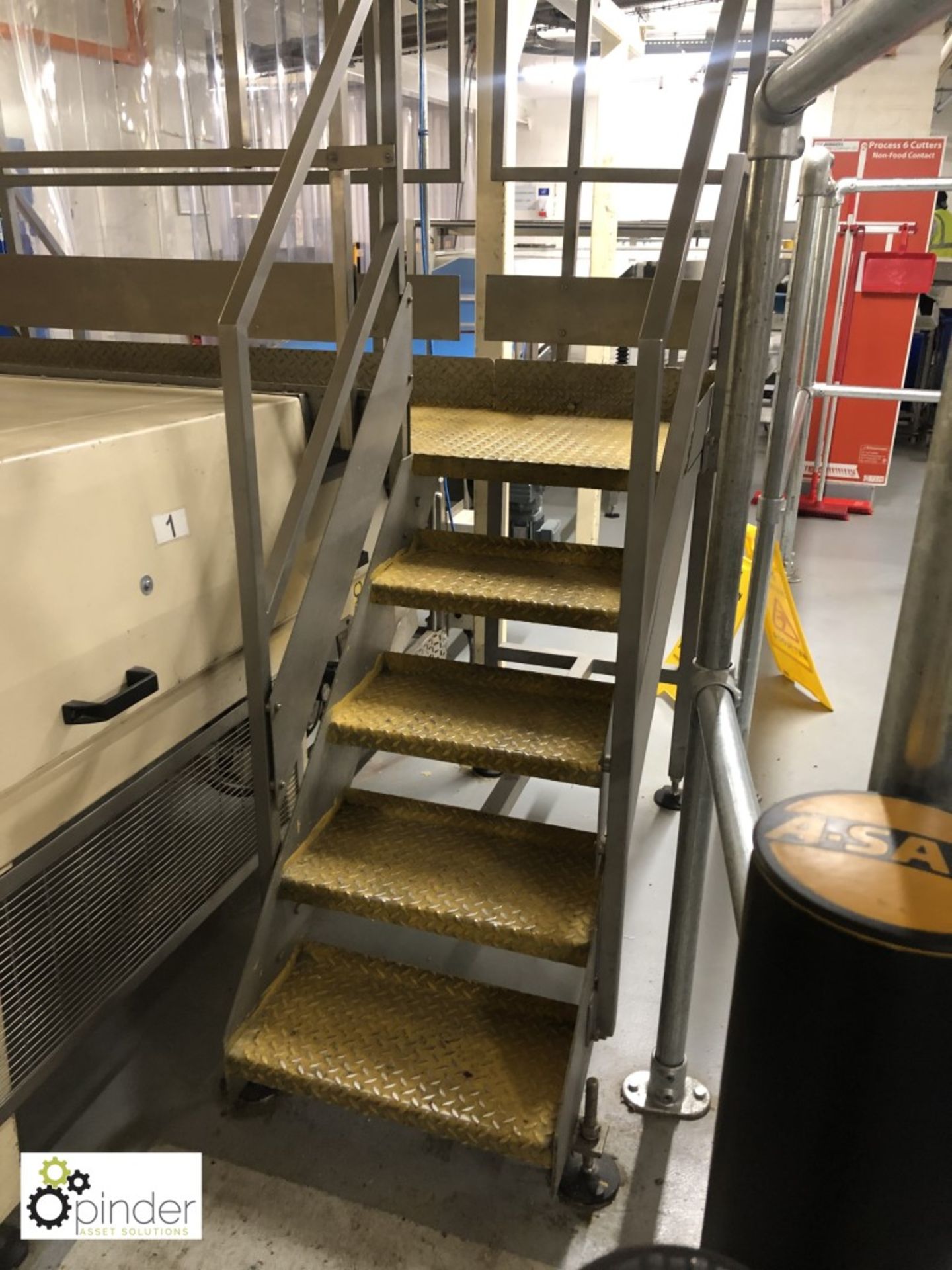 Stainless steel Walkover Steps, 980mm walk over height, 2100mm total height to rails, 2800mm wide ( - Image 3 of 3