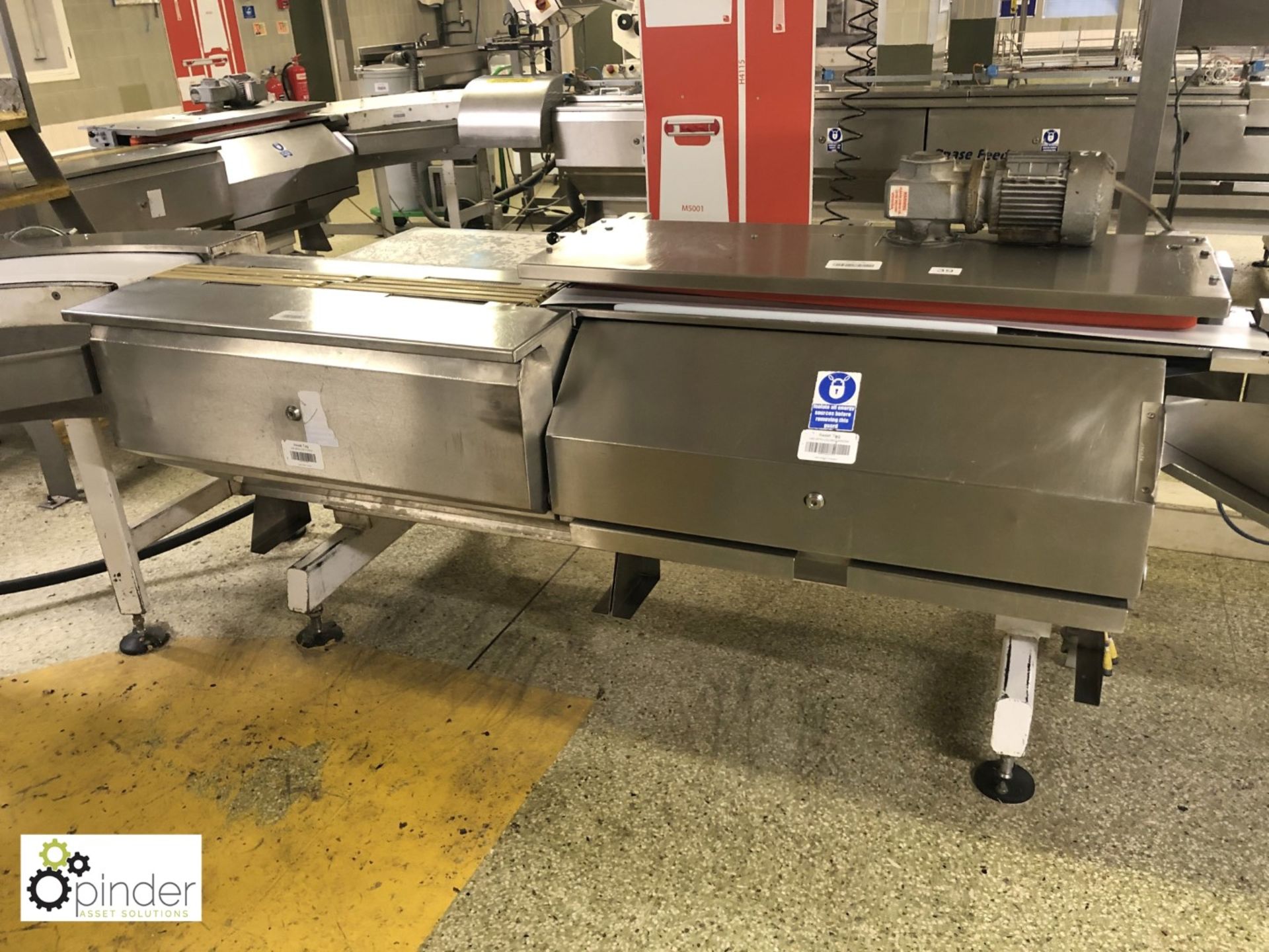 Stainless steel Cereal Bar Turning Belt Conveyor and 90° Conveyor Unit (please note there is a