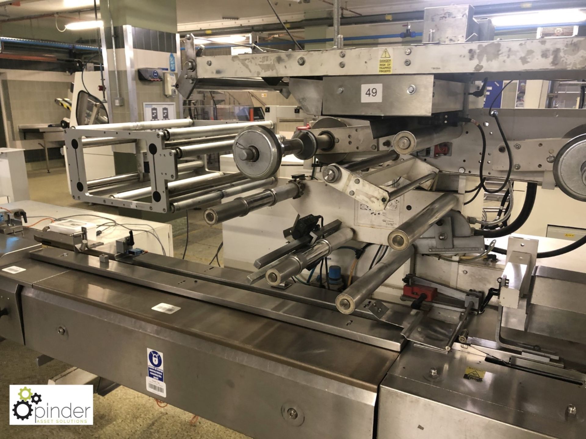 GEI Autowrappers Flowtronic 120 Flow Wrapper, year 2003, with crimping head 160mm width, AB - Image 4 of 10