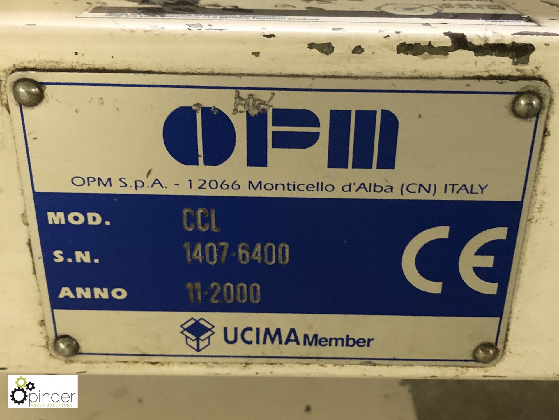 OPM CCL Carton Sealer, year 2000, with Nordson Vista glue system (please note there is a lift out - Image 6 of 13