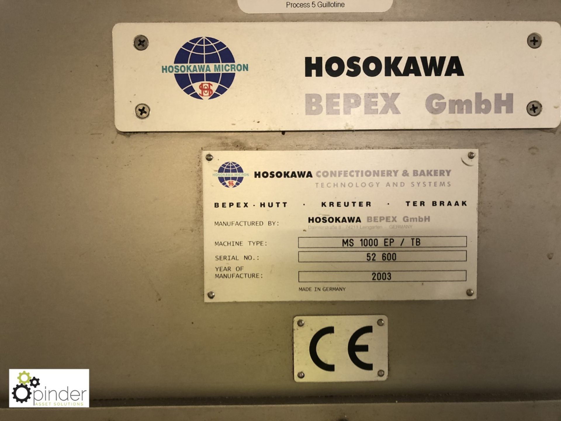 Hosokawa MS 1000 EP/TB Guillotine, serial number 52600, with inbuilt conveyor (please note there - Image 4 of 8