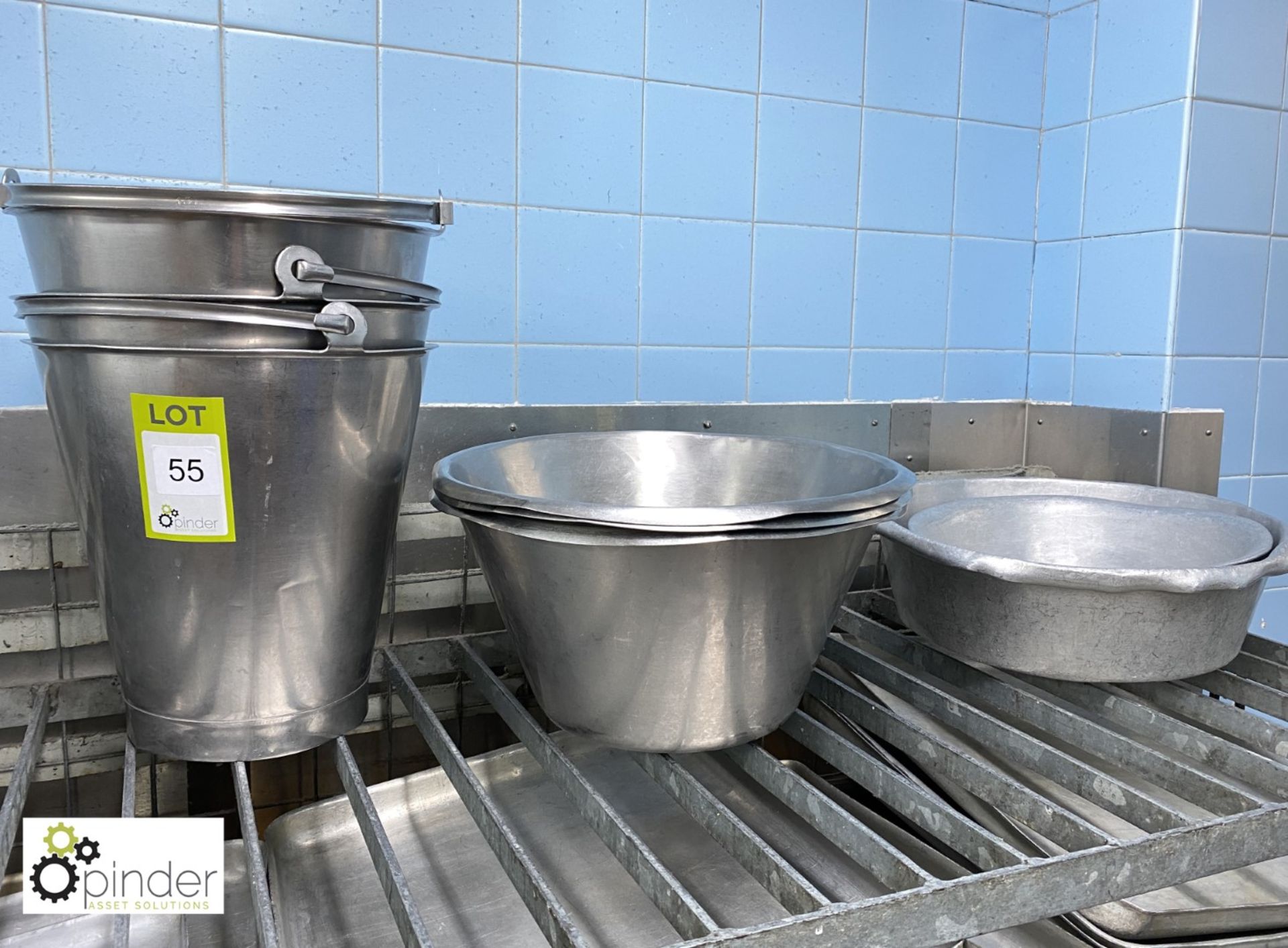 7 various stainless steel Buckets/Bowls (located in Pot Wash Room)