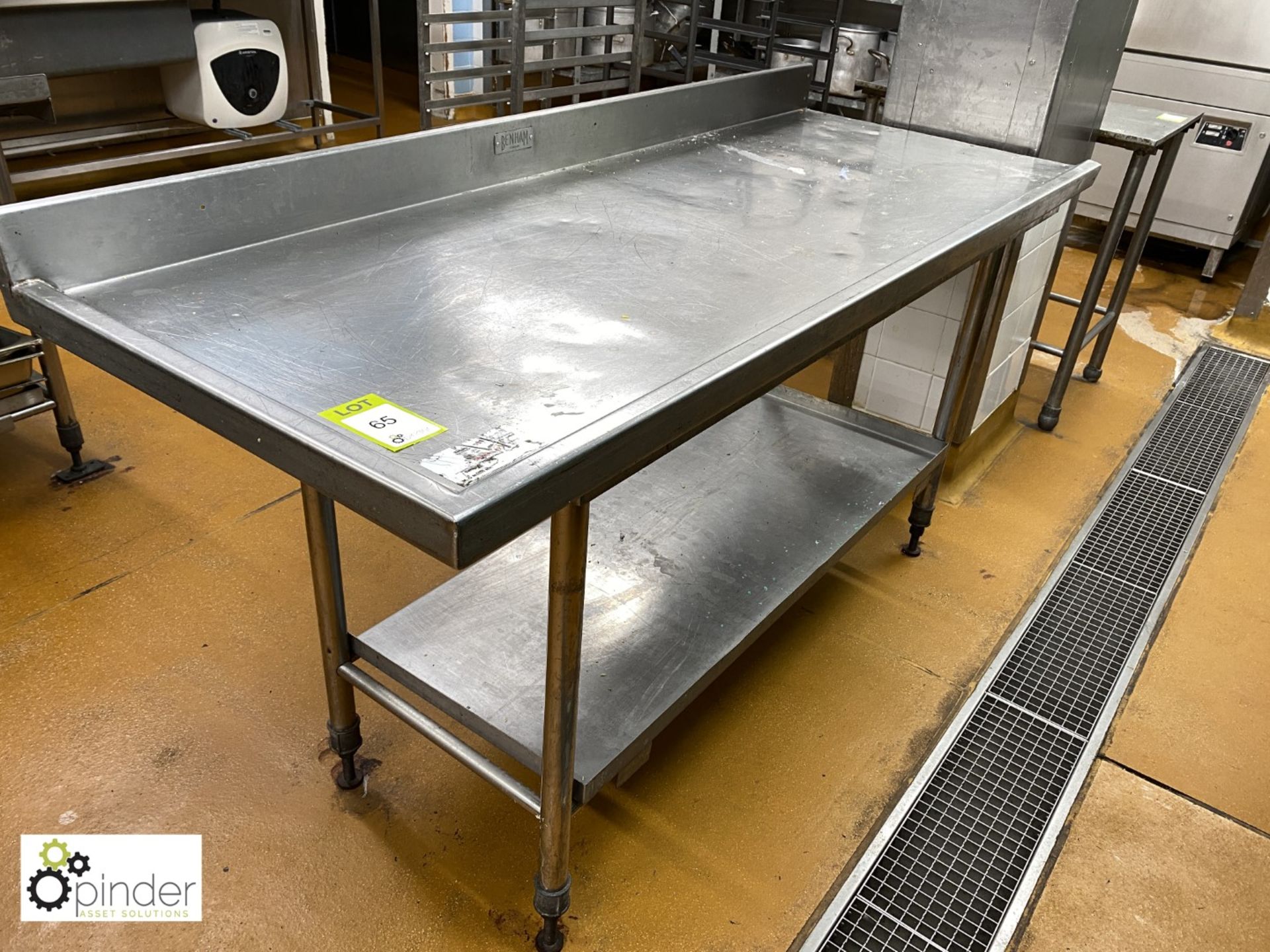 Benham stainless steel Table, 1840mm x 700mm, with shelf under (located in Pot Wash Room)