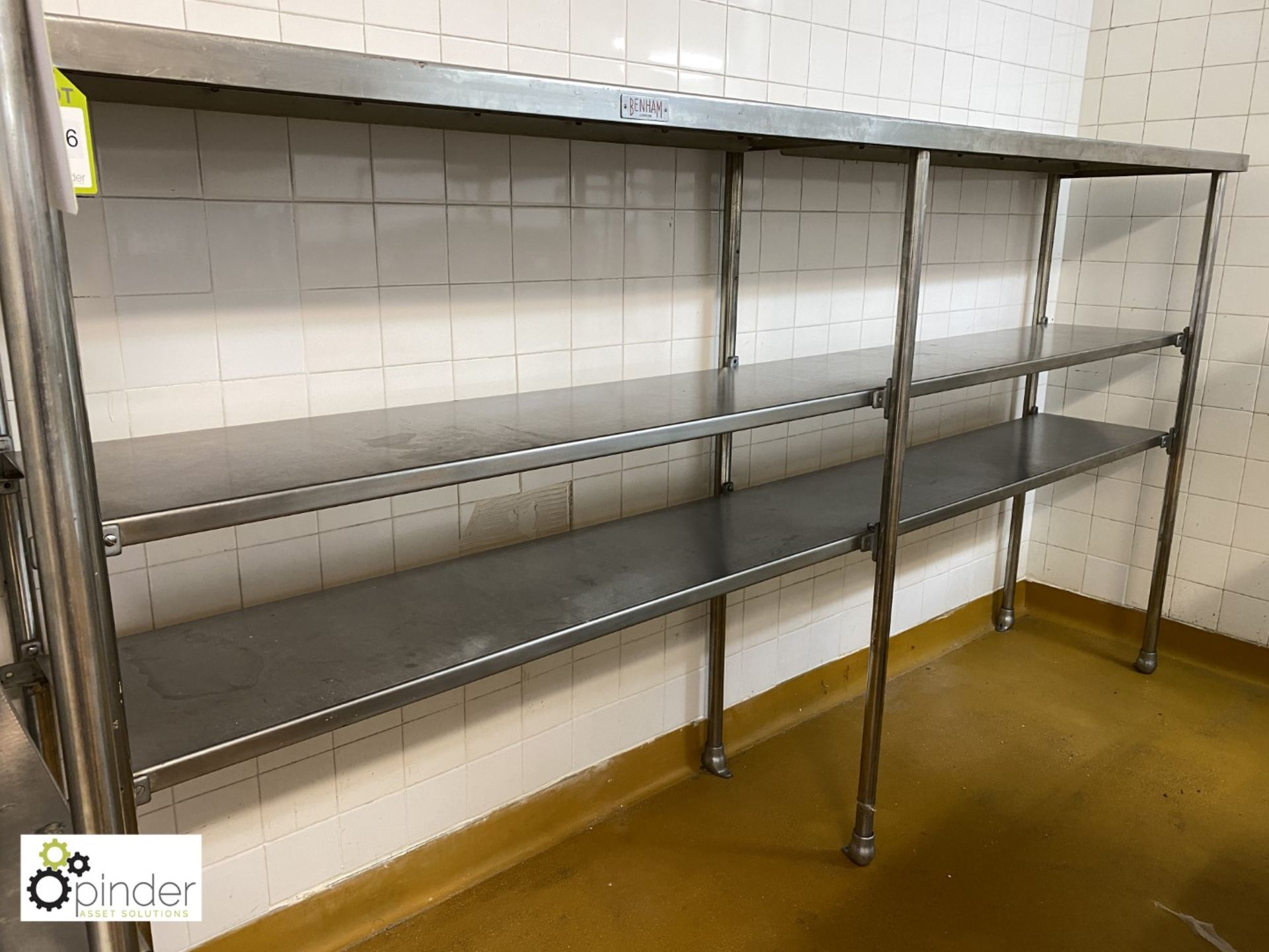 Benham stainless steel 3-shelf Rack, 3170mm x 440mm (located in Rear Storage Area)