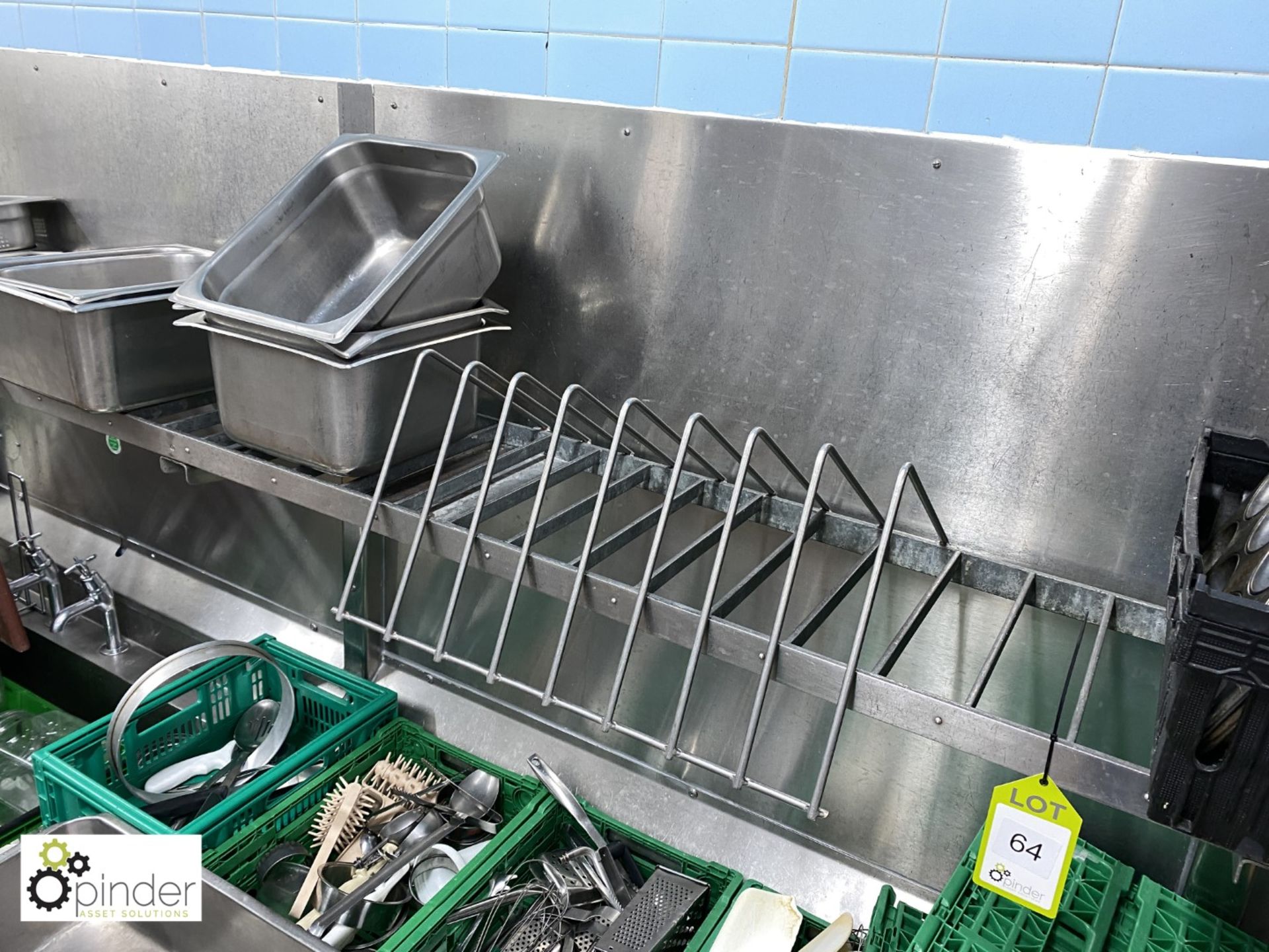 Steel wall mounted Draining Shelf, 2450mm x 300mm (located in Pot Wash Room) - Image 2 of 2