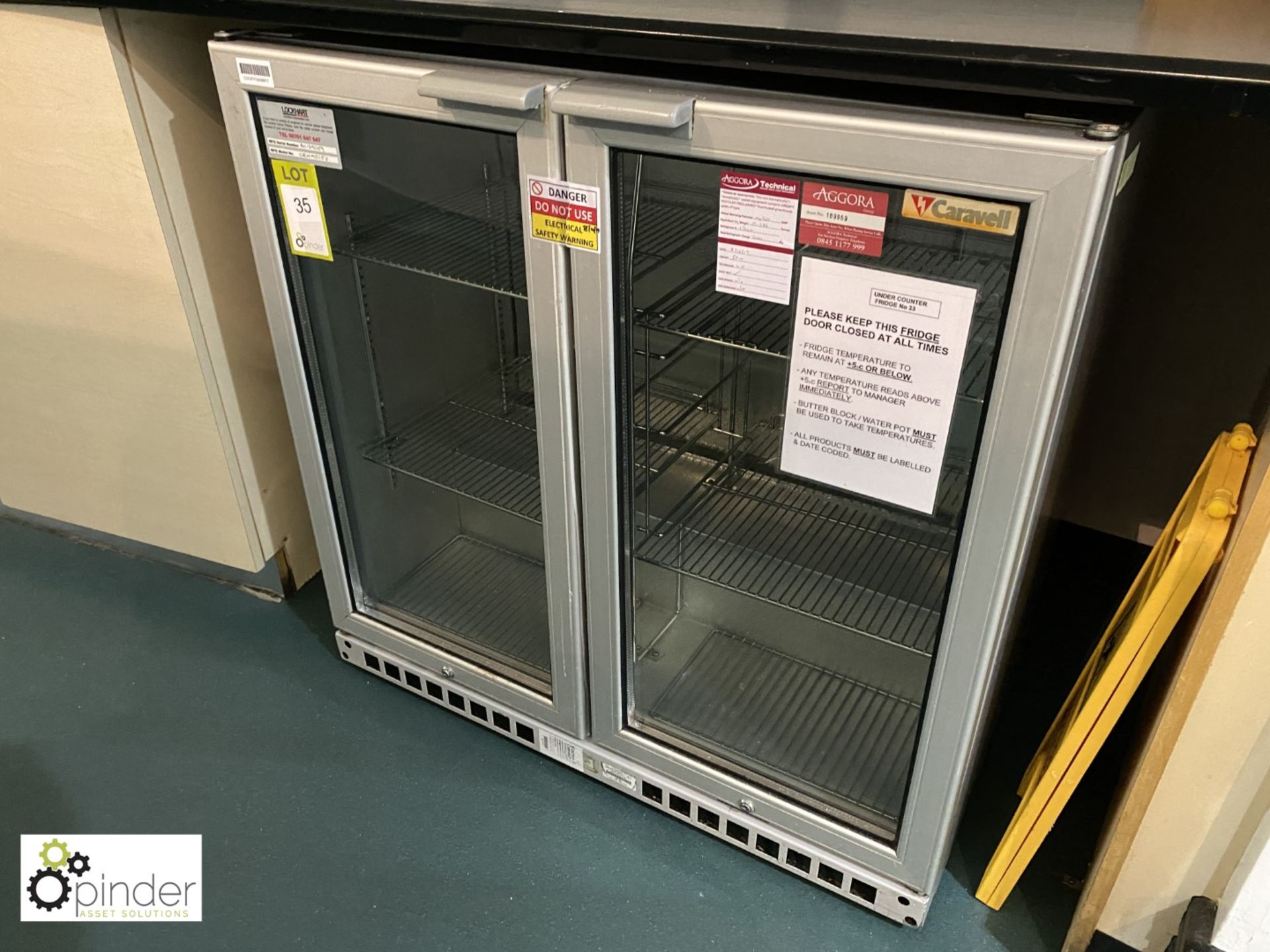 Caravell double door Drinks Chiller, 900mm wide, not working (located in Canteen Servery) - Image 2 of 3