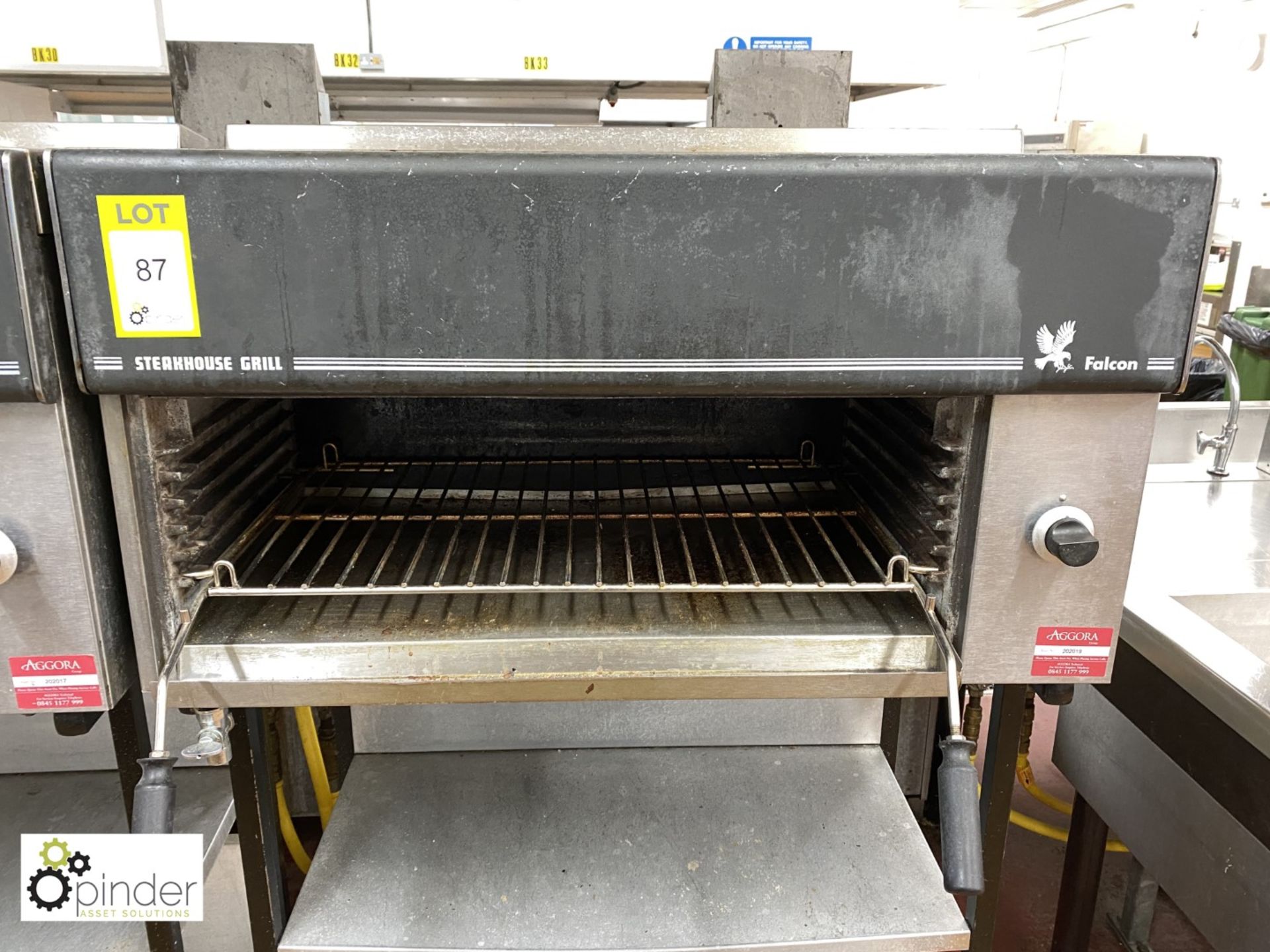 Falcon gas fired Steakhouse Grill, with 2-shelf stand (located in Main Kitchen)