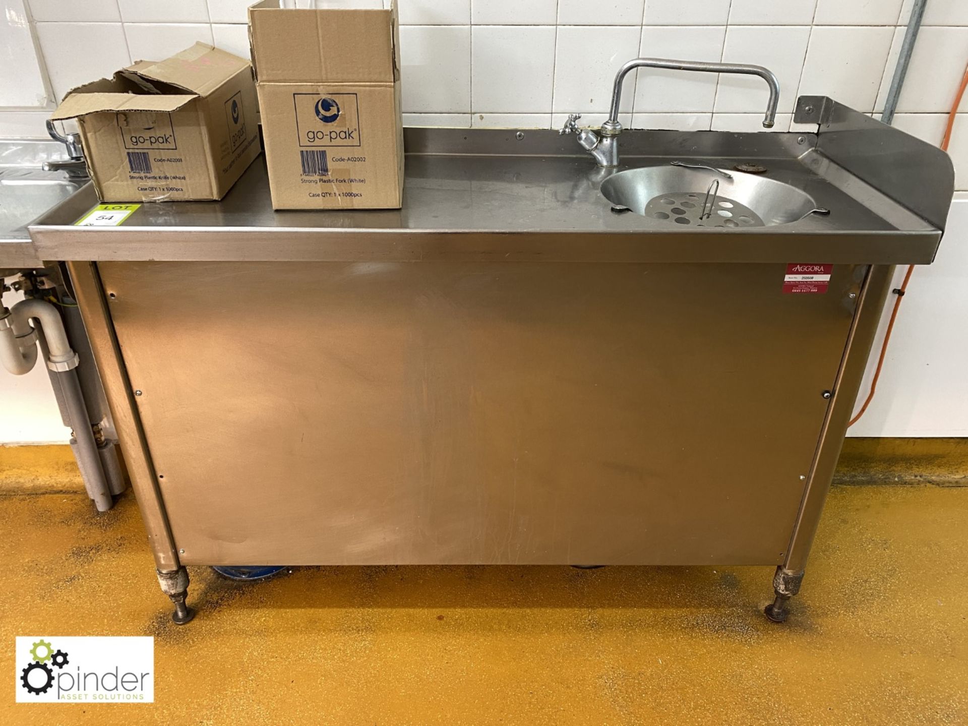 Stainless steel Waste Disposal Unit, 1300mm x 460mm (located in Main Kitchen)