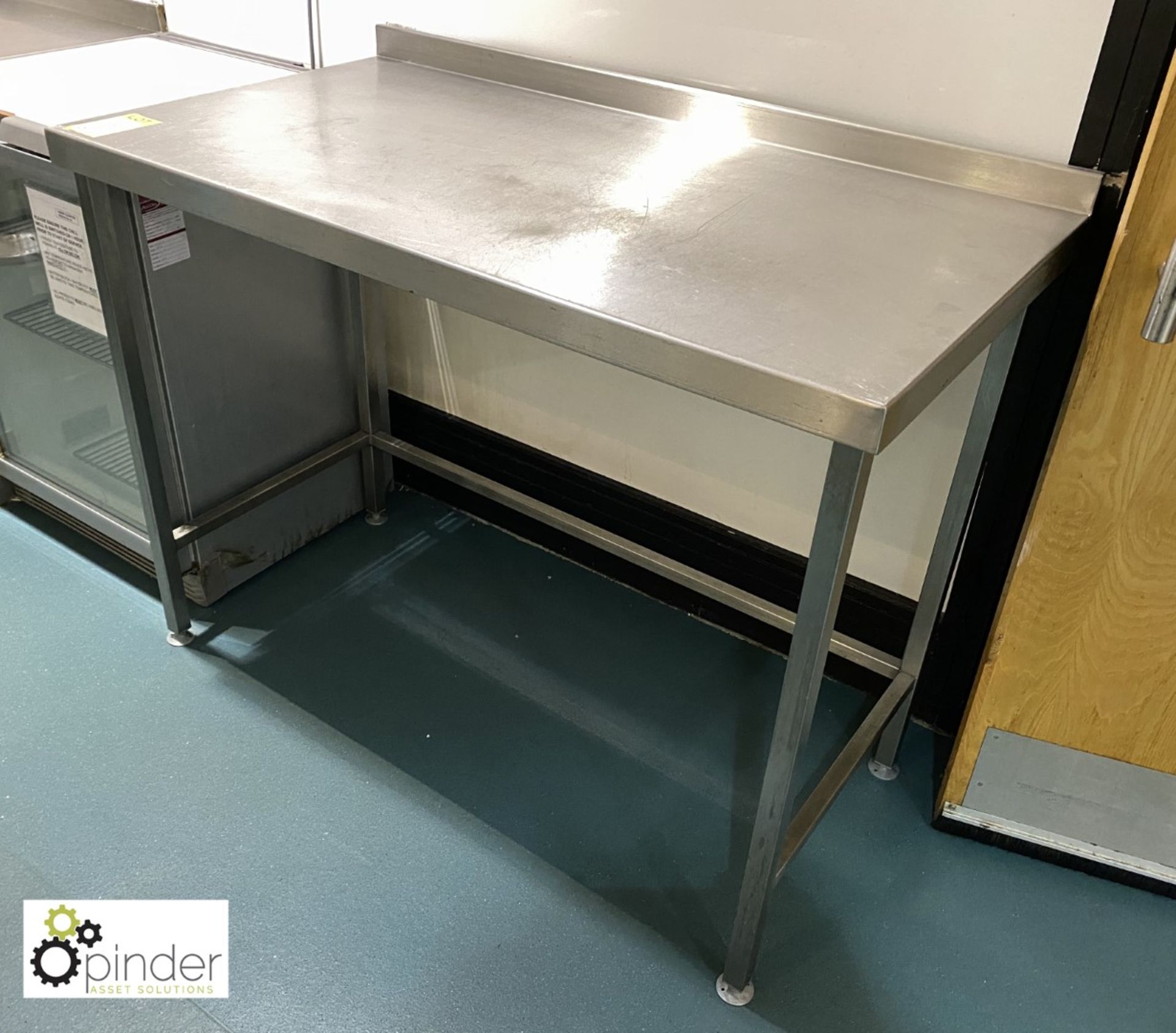 Stainless steel Preparation Table, 1200mm x 650mm, with raised rear lip (located in Canteen