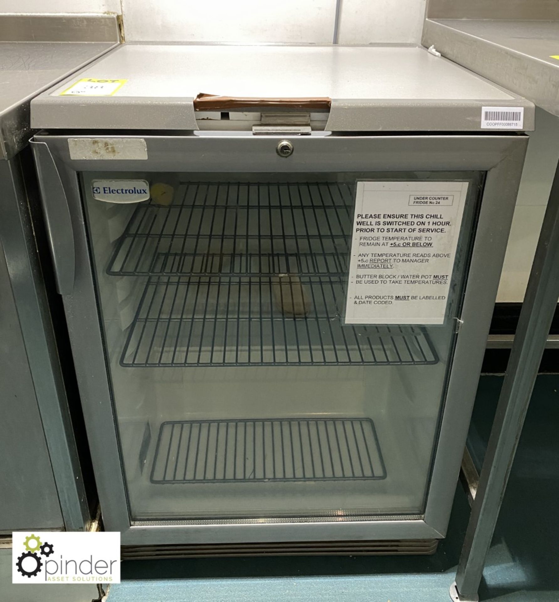 Electrolux single door Drinks Chiller, 600mm wide (located in Canteen Servery)