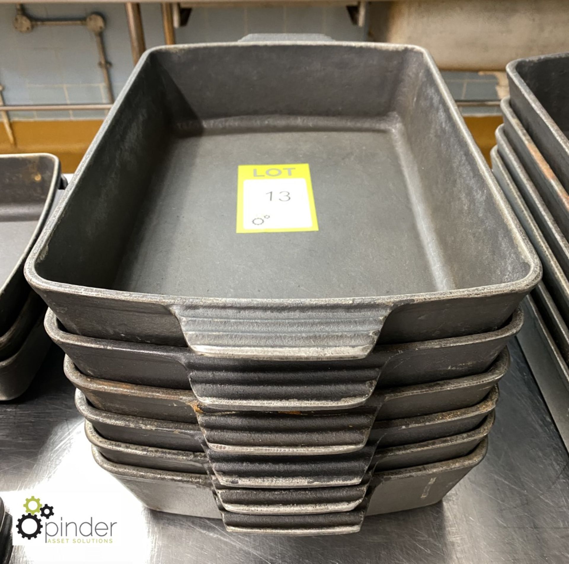 6 cast iron Dishes, 370mm x 250mm (located in Main Kitchen)