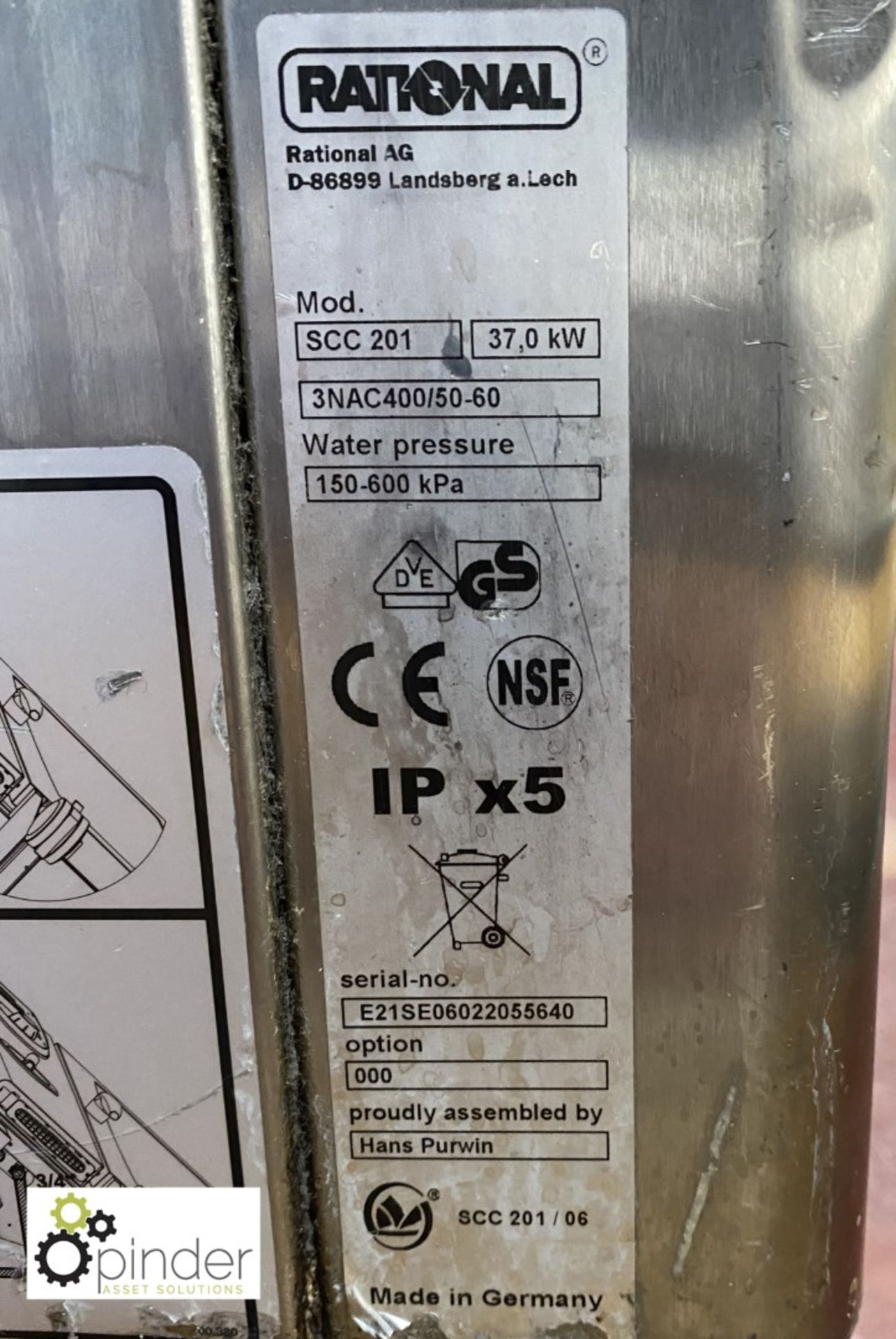 Rational SCC201 Combi Oven, 37kw, 20-tray capacity (located in Main Kitchen) - Image 5 of 5