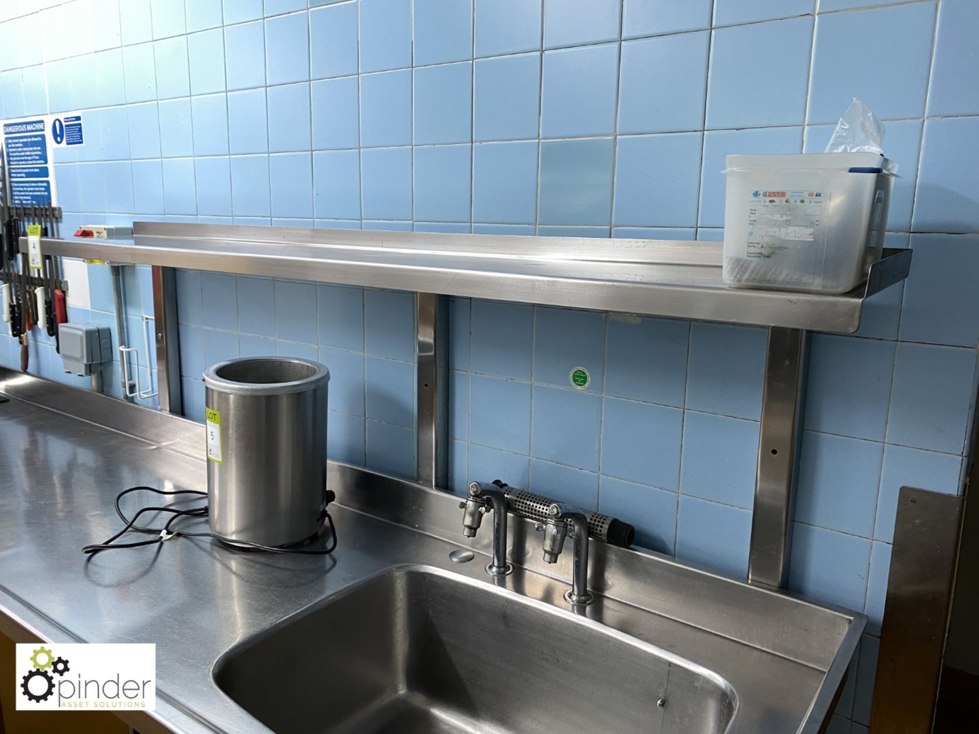 Stainless steel wall mounted Shelf, 1950mm x 300mm (located in Main Kitchen) - Image 2 of 2