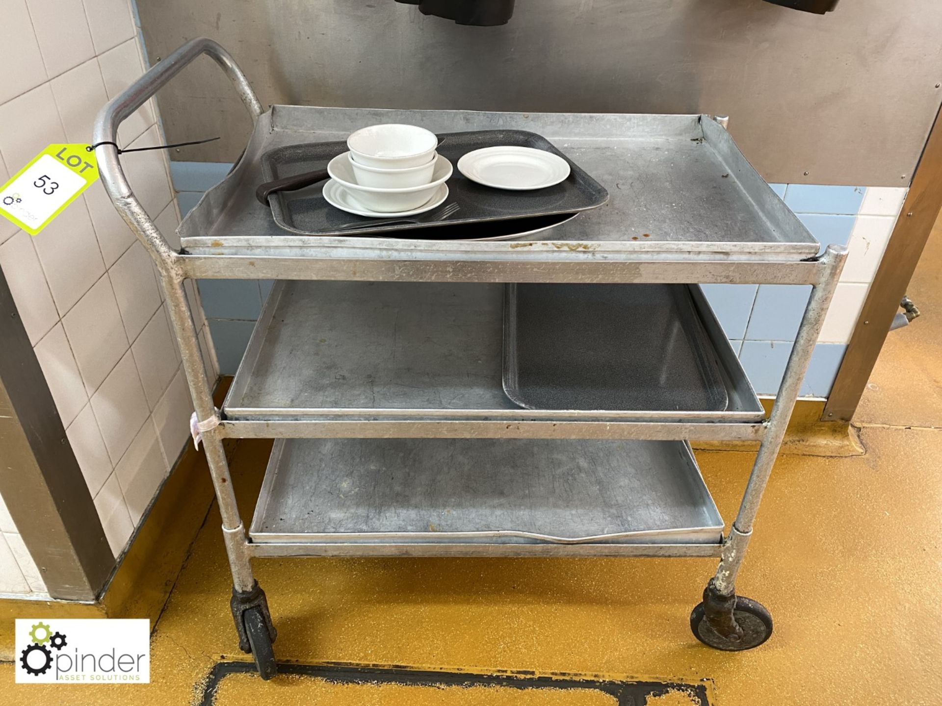 Tubular framed 3-tier Trolley (located in Main Kitchen)