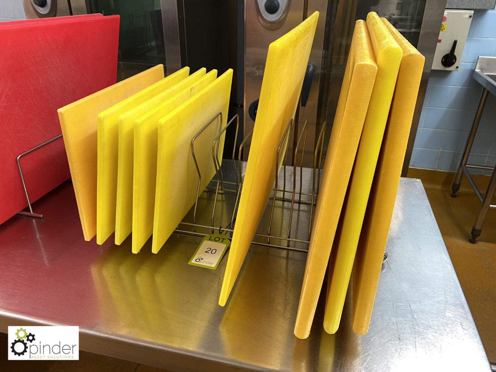 9 various nylon Cutting Boards and Rack, yellow (located in Main Kitchen) - Image 2 of 2